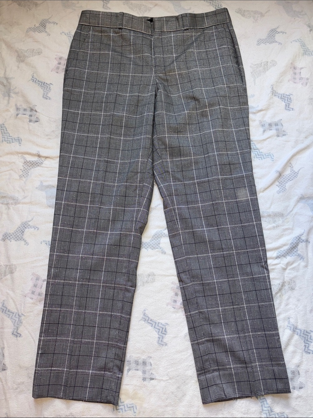 Banana Republic Black and Gray Glen Plaid Dress Pants